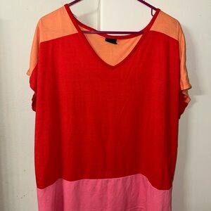 Colorblock V-Neck Top
